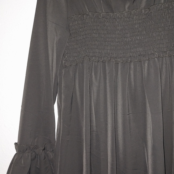 Gothic Wednesdayesque Smocked Ruffle Sleeve Dress Beachsissi XL NWT - Picture 3 of 12